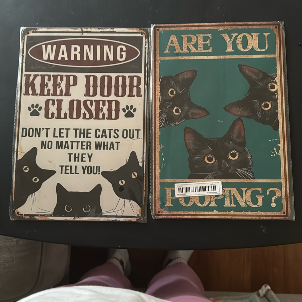 Cat metal signs